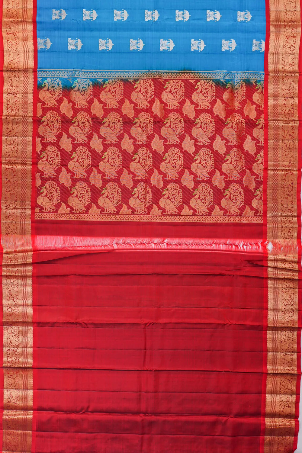 Dharmavaram Silk Butta Blue Saree