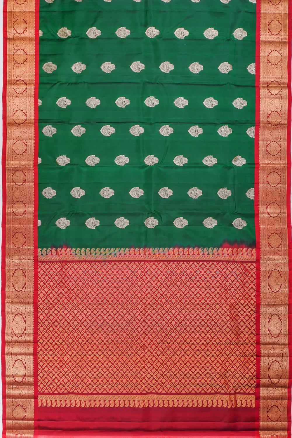 Dharmavaram Silk Butta Green Saree