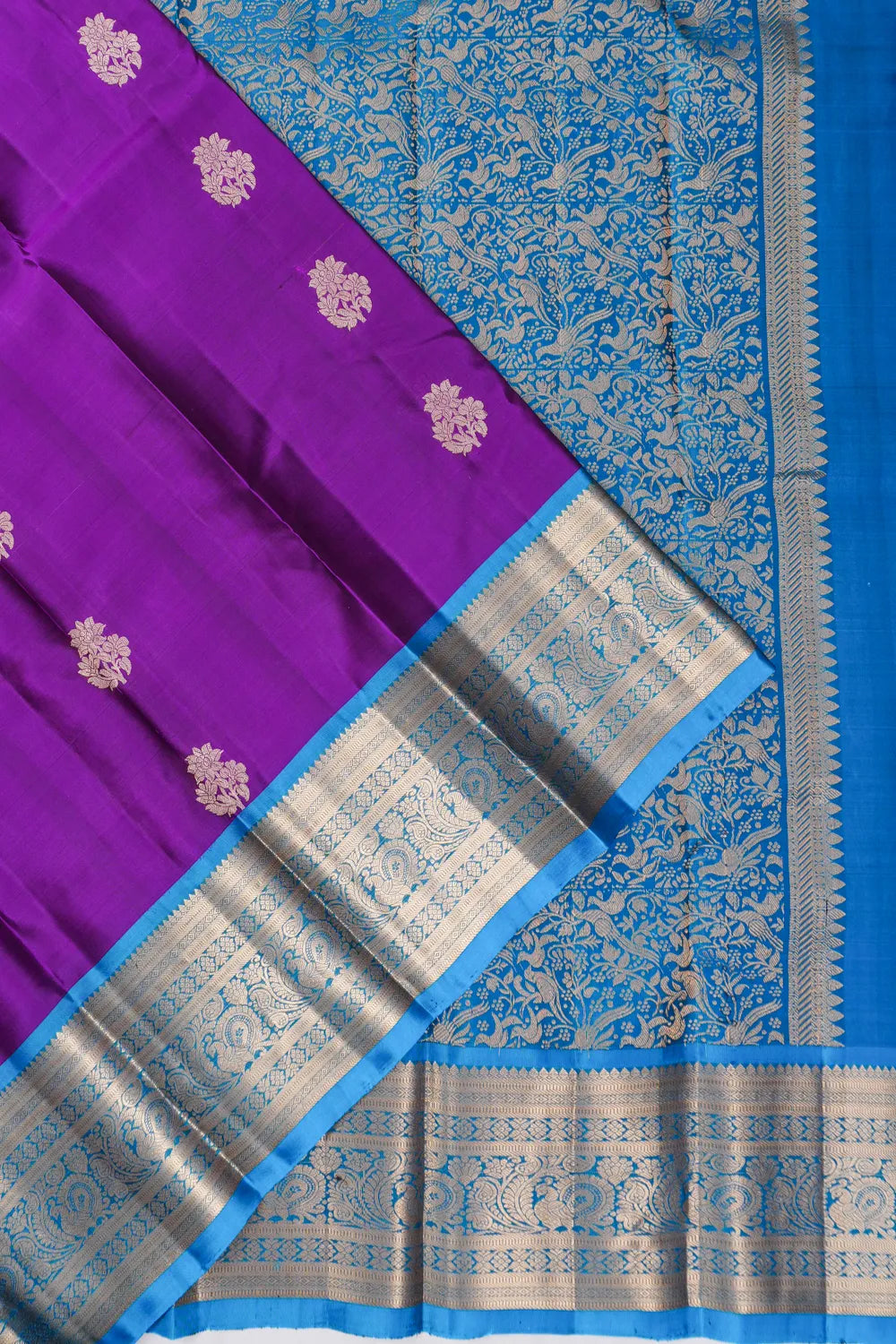 Dharmavaram Silk Butta Violet Saree