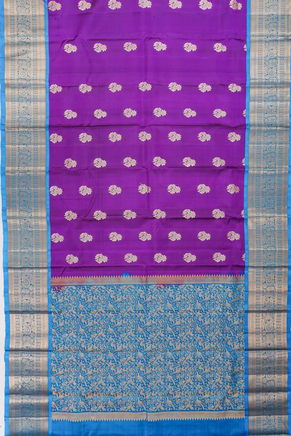 Dharmavaram Silk Butta Violet Saree