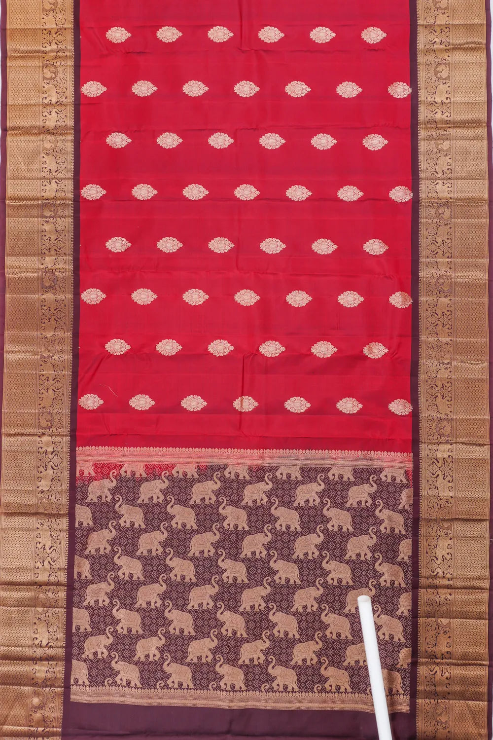 Dharmavaram Silk Butta Red Saree