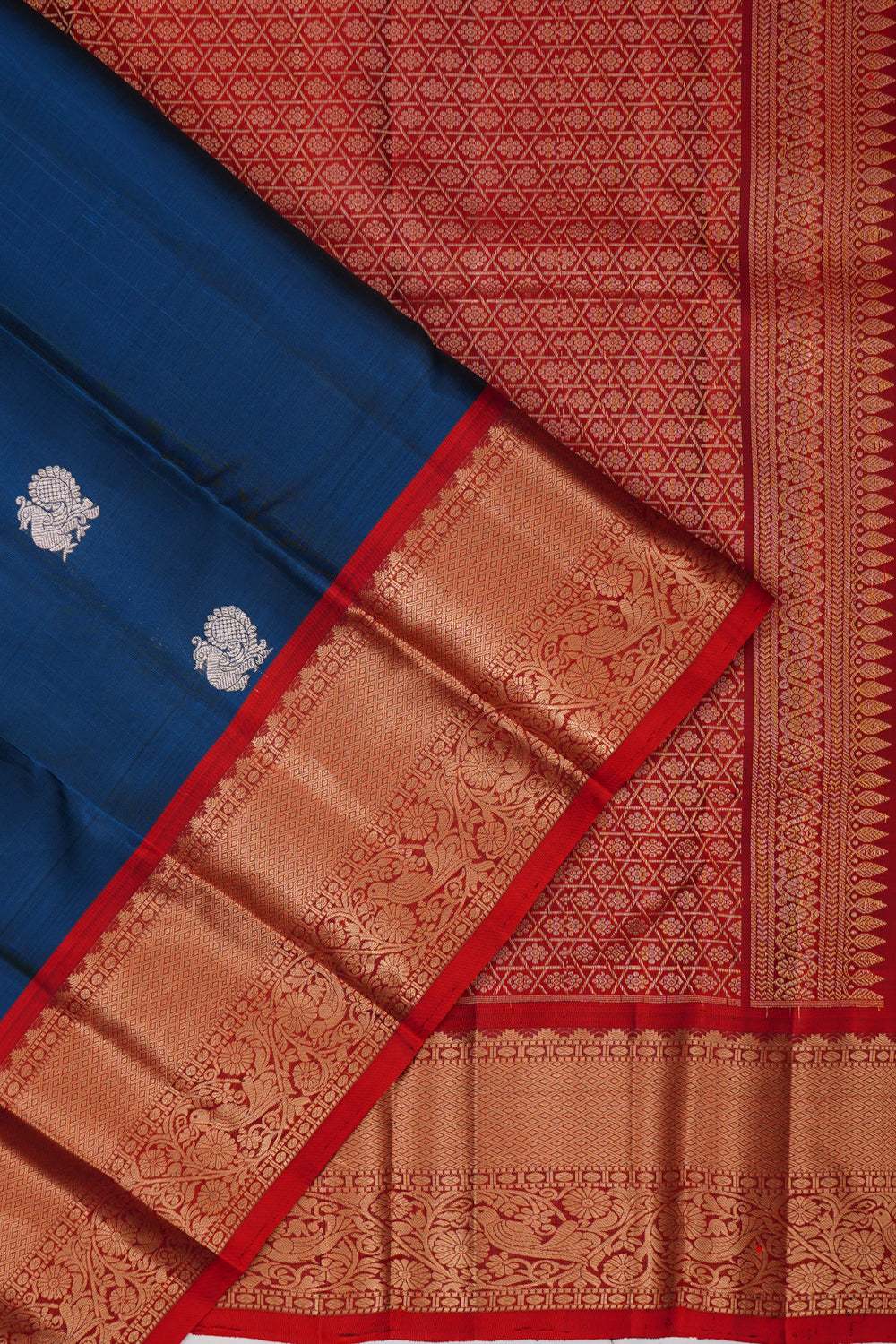 Dharmavaram Silk Butta Dark Blue Saree