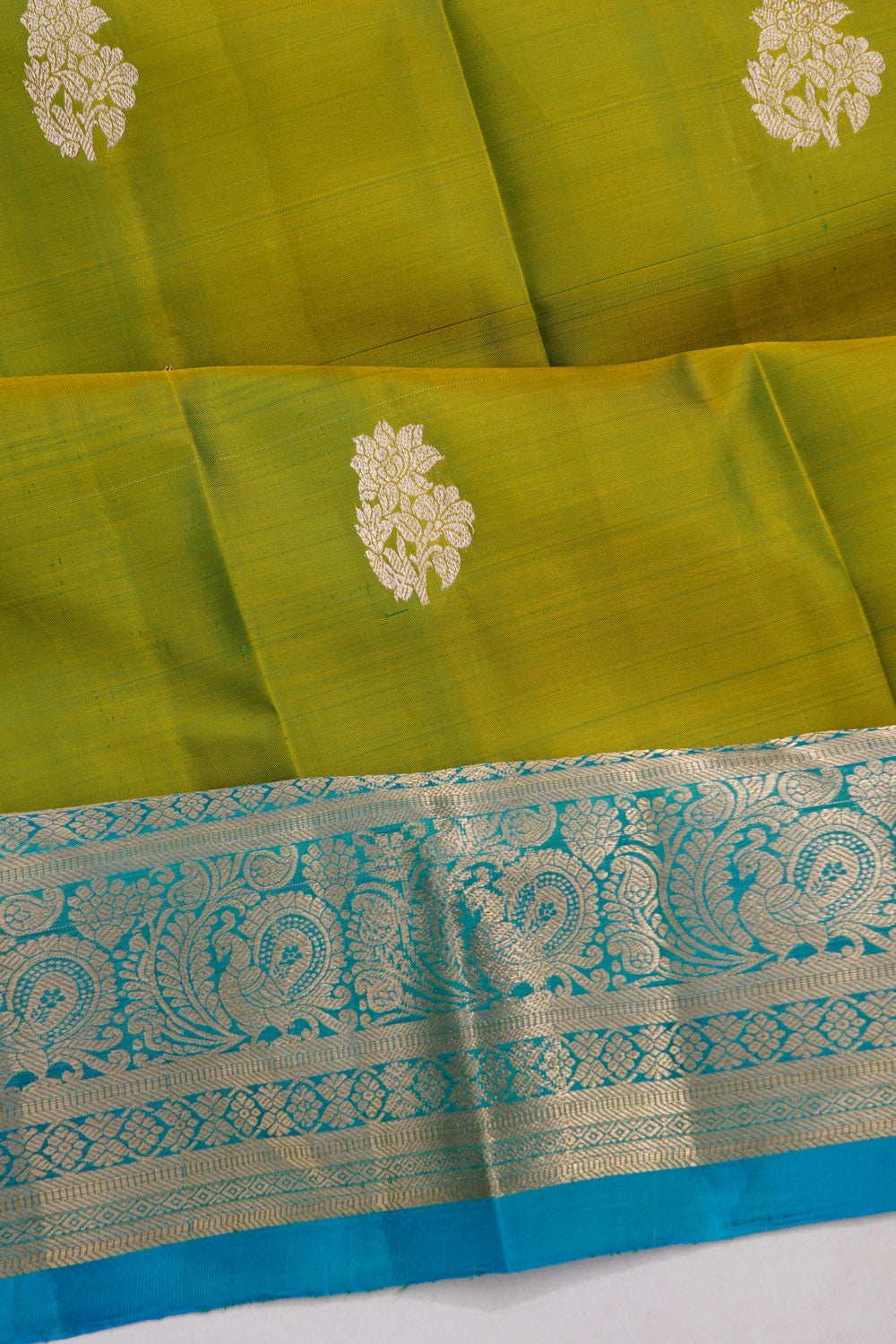 Dharmavaram Silk Butta Green Saree