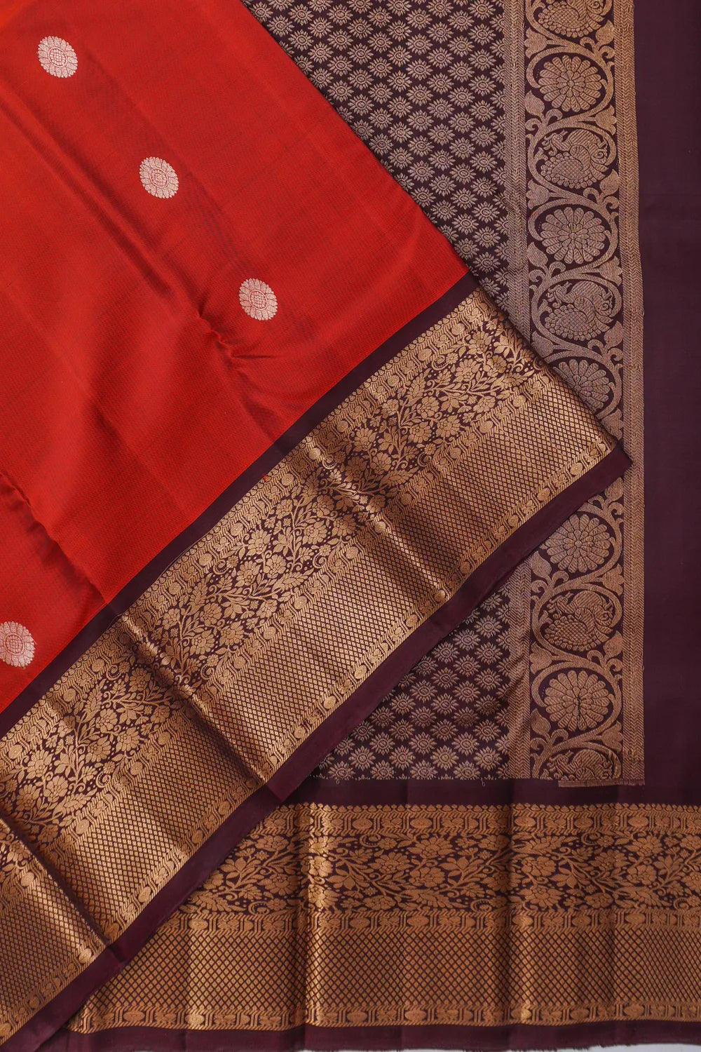 Dharmavaram Silk Butta Red Saree
