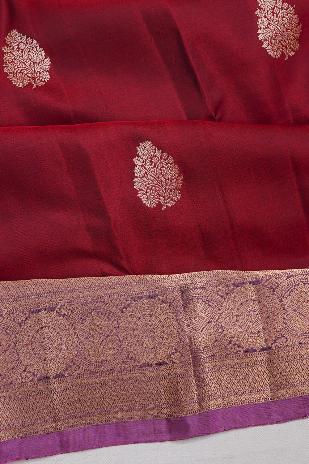 Dharmavaram Silk Butta Maroon Saree