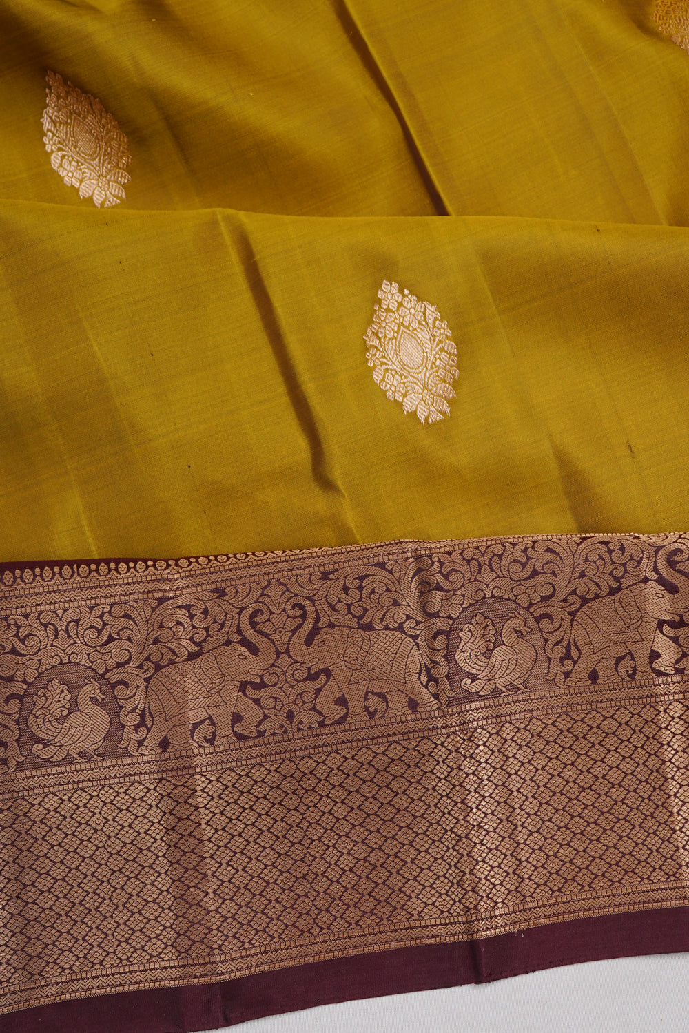 Dharmavaram Silk Butta Green Saree