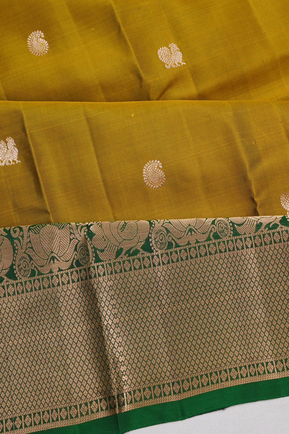 Dharmavaram Silk Butta Green Saree