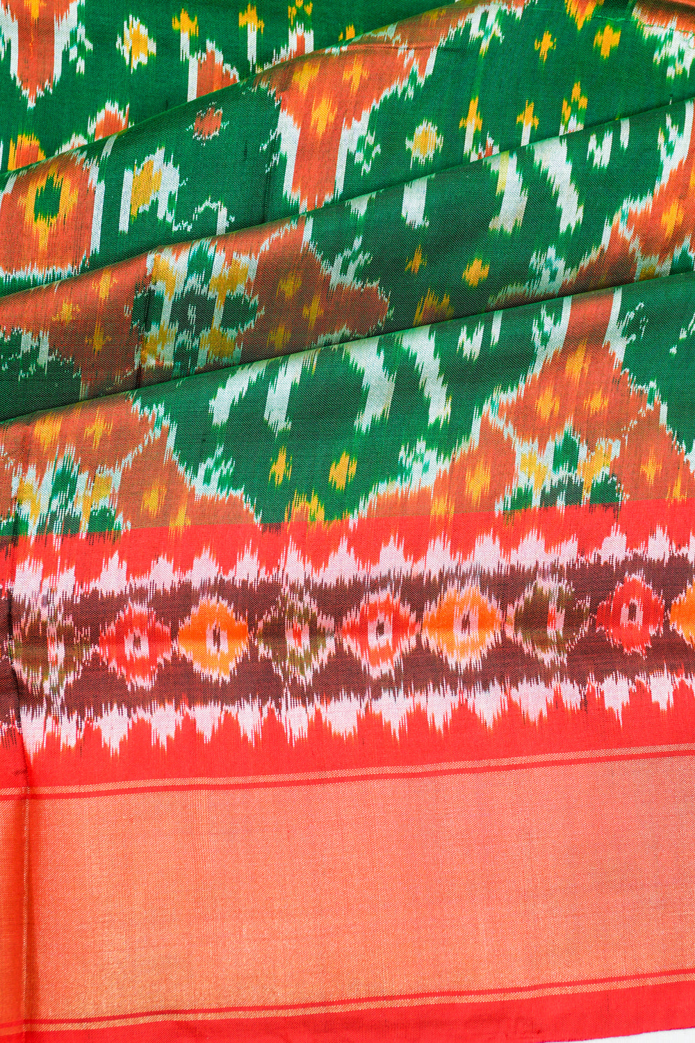Pochampally Silk Ikat Green Saree