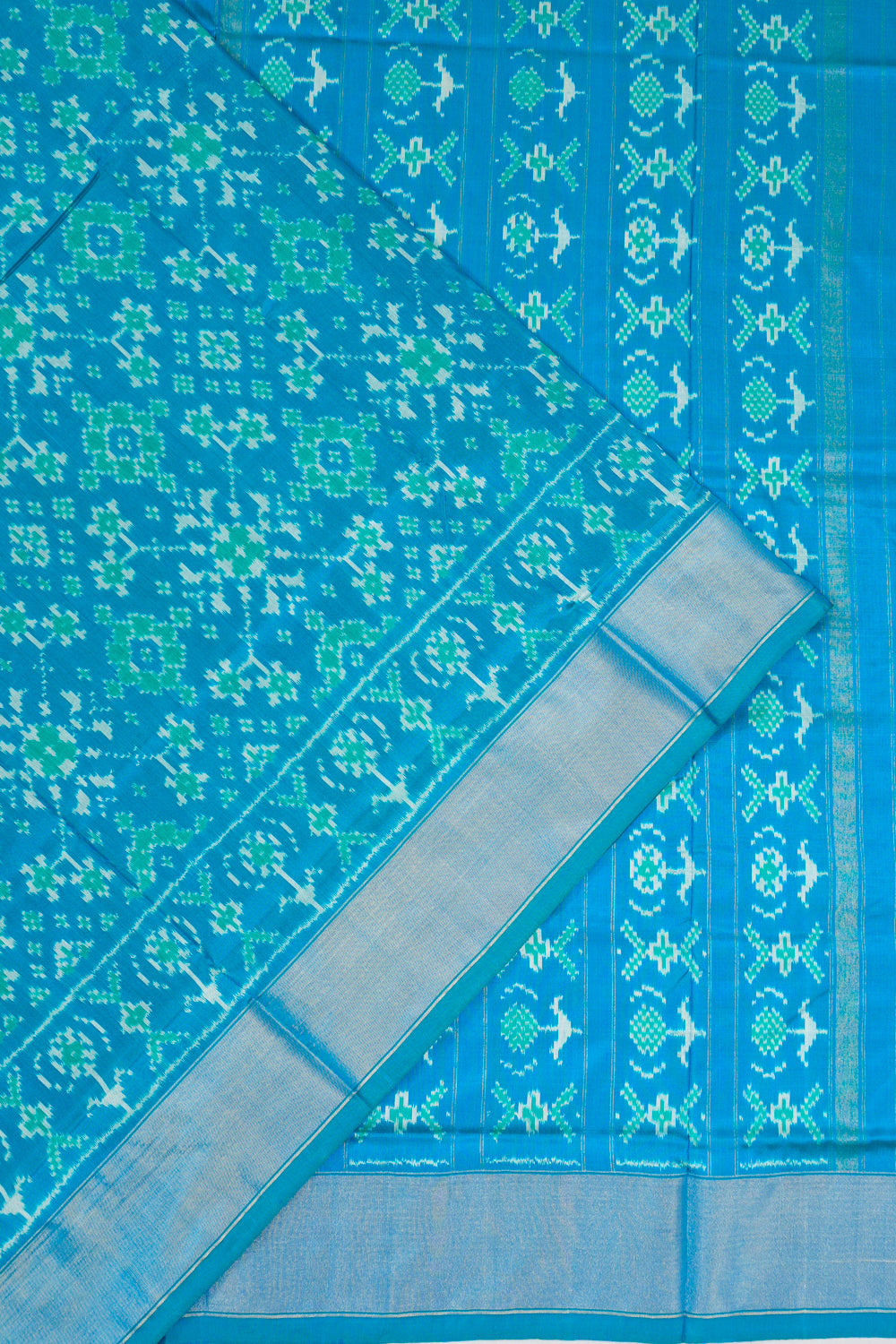 Pochampally Silk Ikat Sky Blue Saree