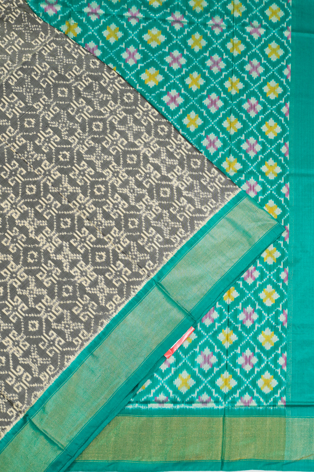 Pochampally Silk Ikat Grey Saree