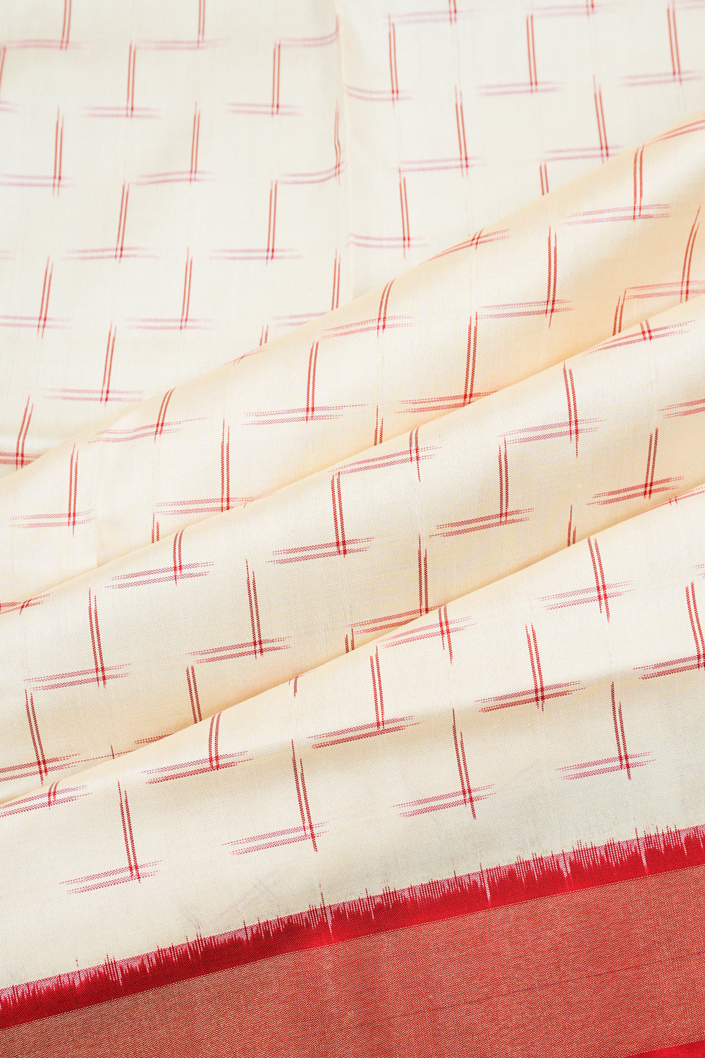 Pochampally Silk Ikat White Saree