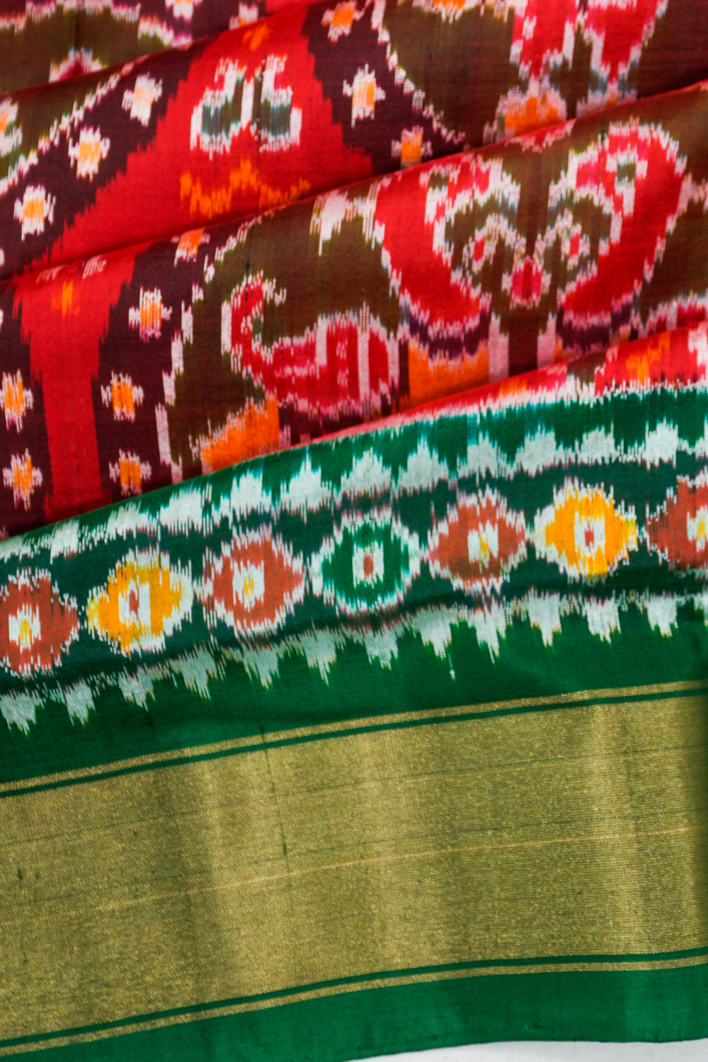 Pochampally Silk Ikat Red Saree