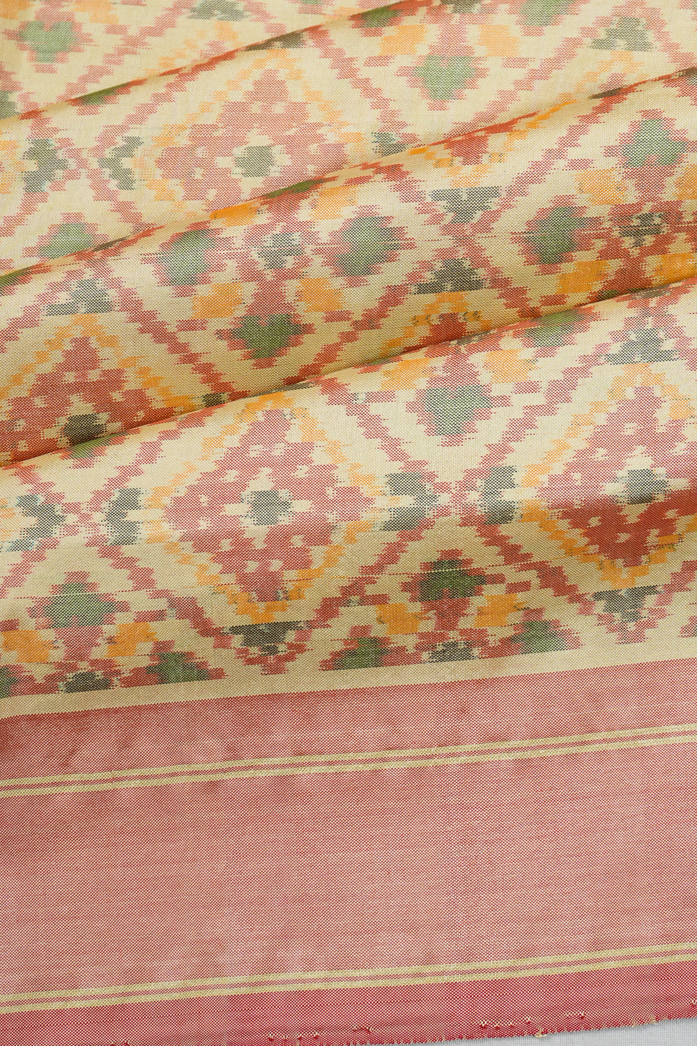 Pochampally Silk Ikat White Saree