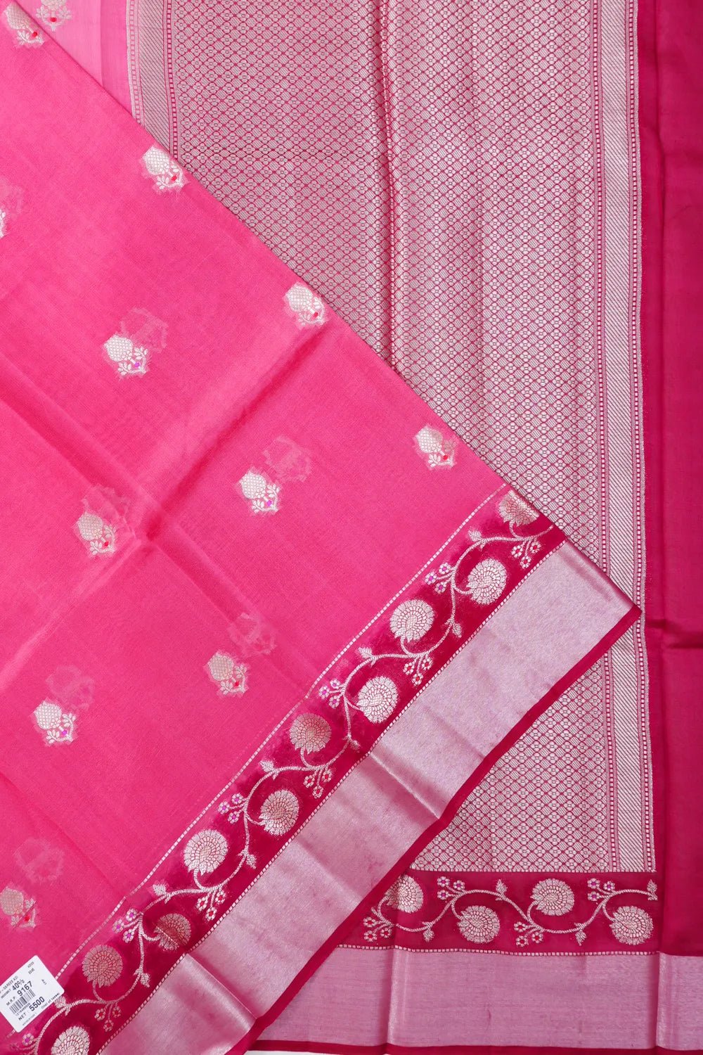 Vaanya Banaras Silk Butta Pink Saree