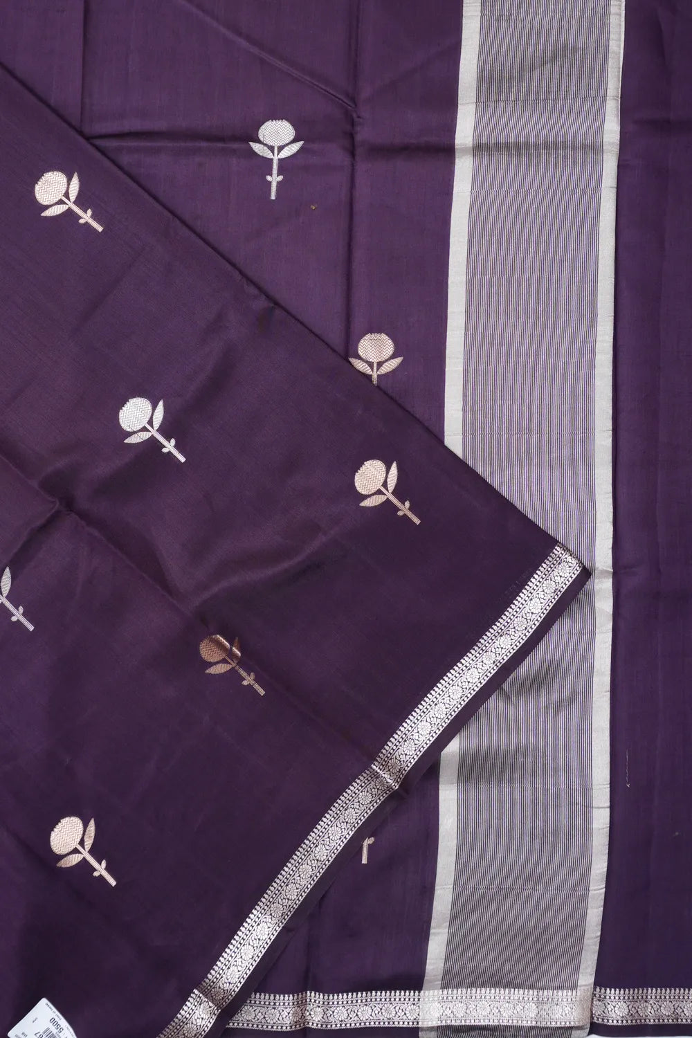 Vaanya Banaras Silk Butta Deep Purple Saree