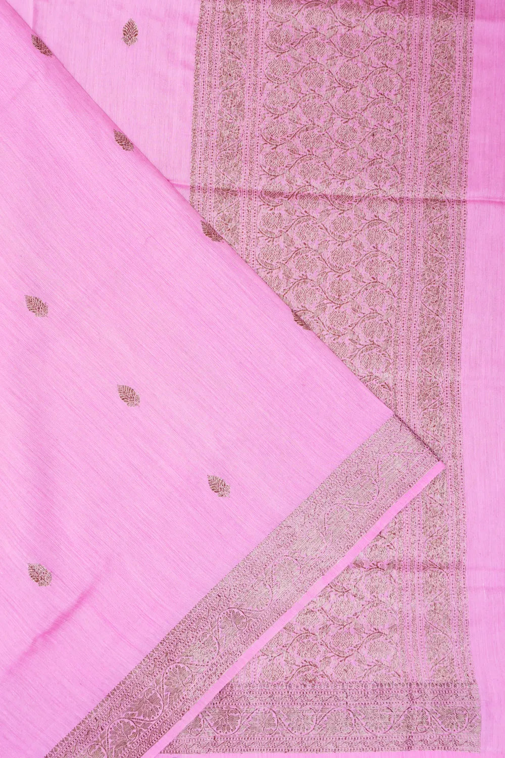 Vaanya Banaras Tussar Butta Baby Pink Saree