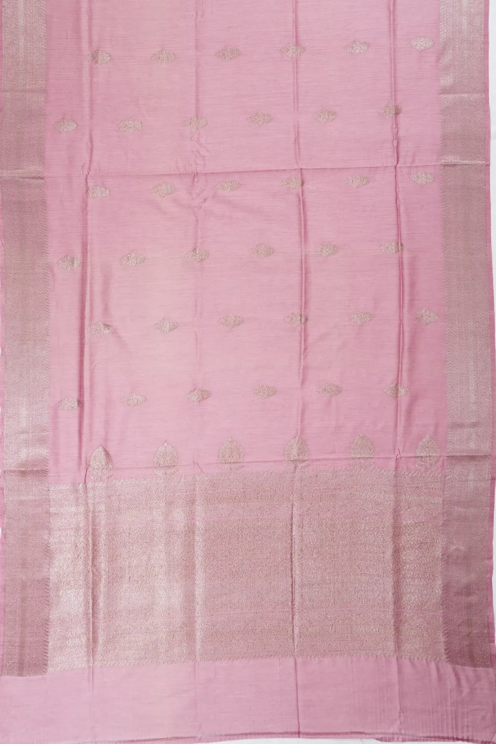 Vaanya Banaras Tussar Butta Baby Pink Saree