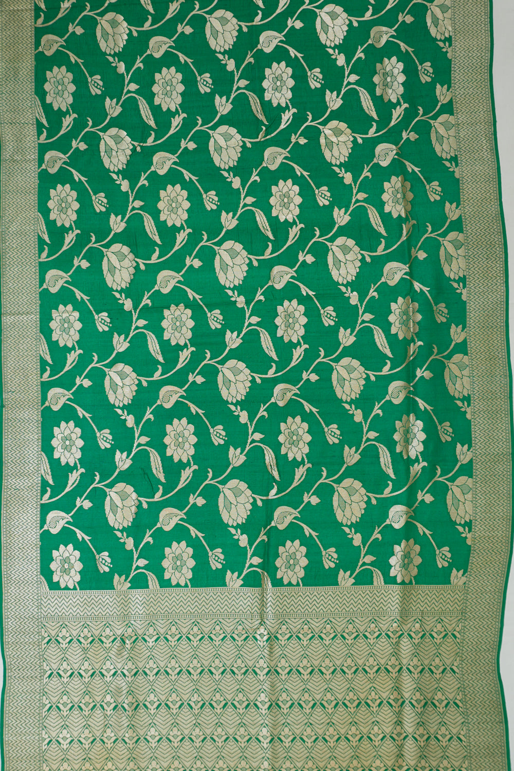 Vaanya Banaras Silk Brocade Green Saree
