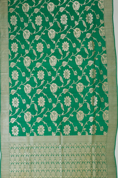 Vaanya Banaras Silk Brocade Green Saree