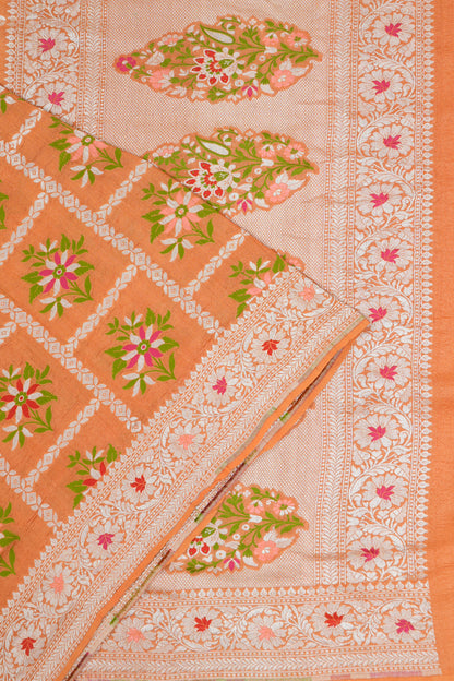 Vaanya Banaras Georgette Brocade Yellow Saree
