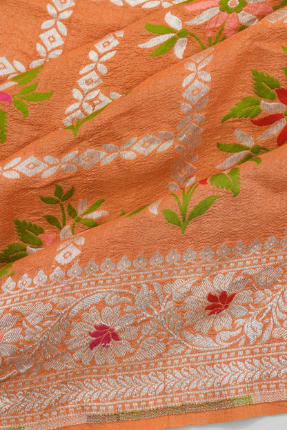 Vaanya Banaras Georgette Brocade Yellow Saree