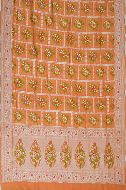 Vaanya Banaras Georgette Brocade Yellow Saree