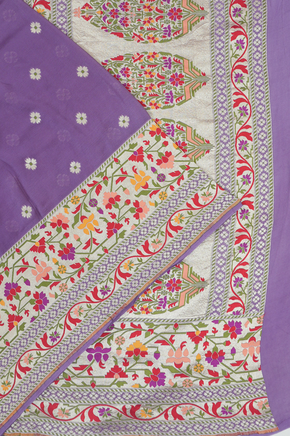 Vaanya Banaras Georgette Brocade Lavender Saree