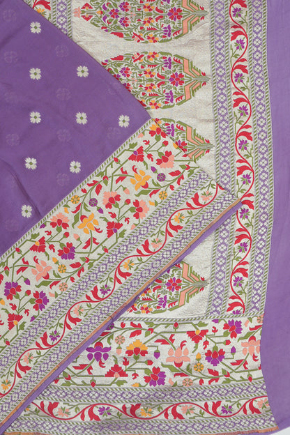 Vaanya Banaras Georgette Brocade Lavender Saree