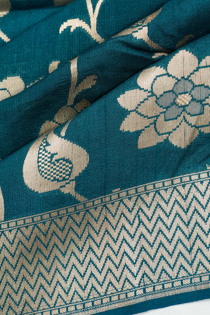 Vaanya Banaras Silk Brocade Blue Saree