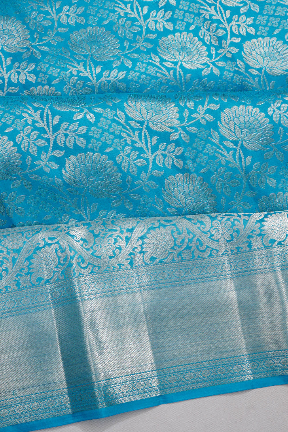 Dharmavaram Silk Jaal Blue Saree