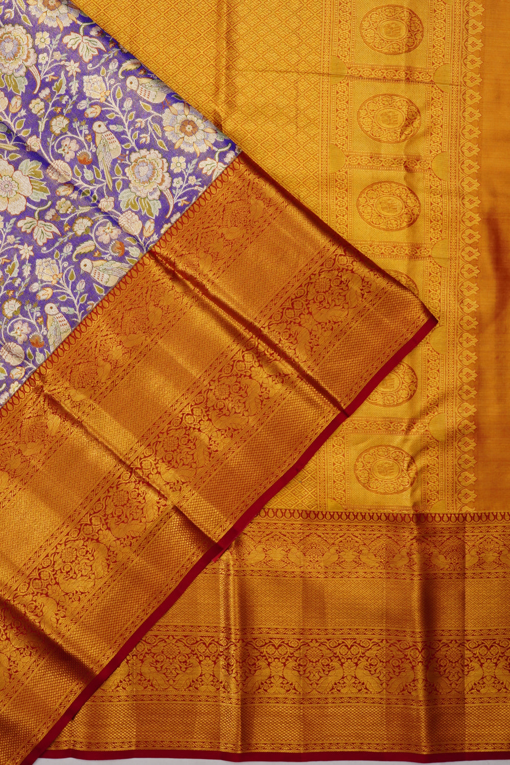 Taranga Kanchi Silk Tissue Jaal Violet Saree