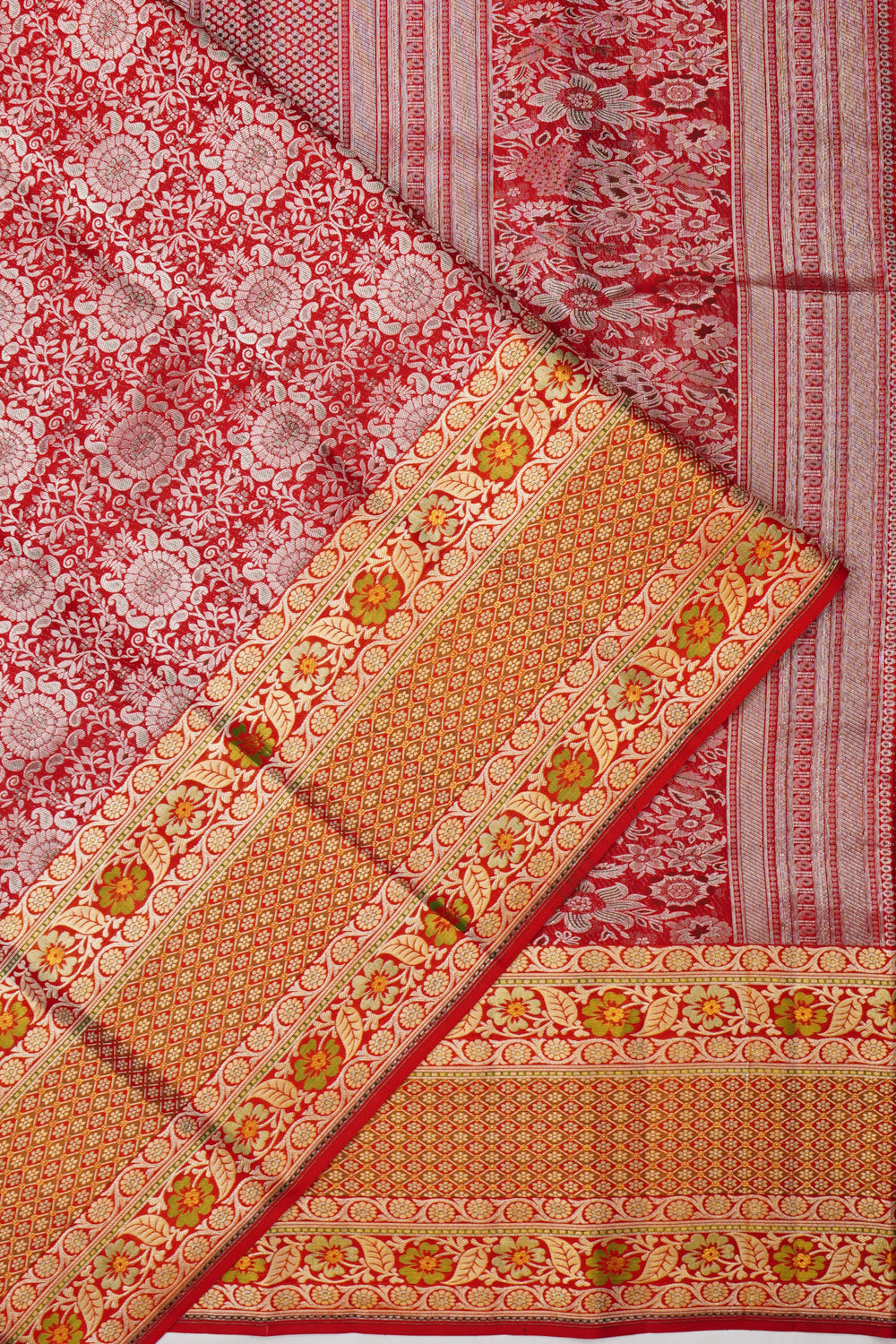 Taranga Kanchi Silk Brocade Red Saree