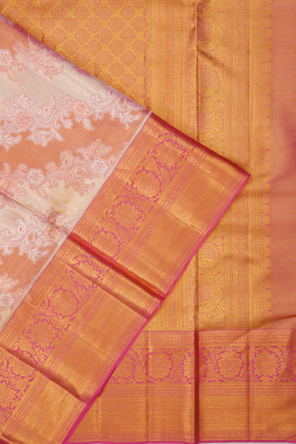 Kanchipuram Silk Jaal Pink Saree