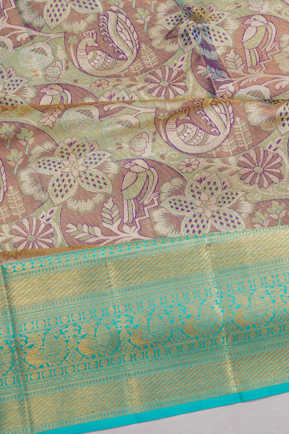 Kanchipuram Silk Brocade Purple Saree