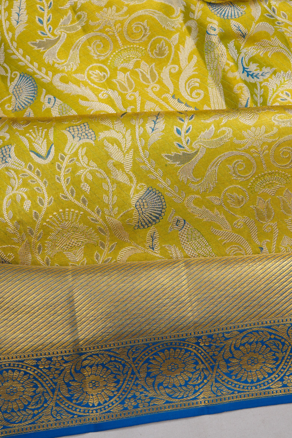 Kanchipuram Silk Tissue Brocade Green Saree