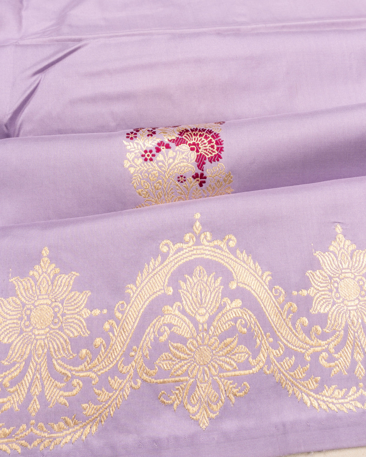 Banarasi Silk Butta Kadwa Lavender Saree