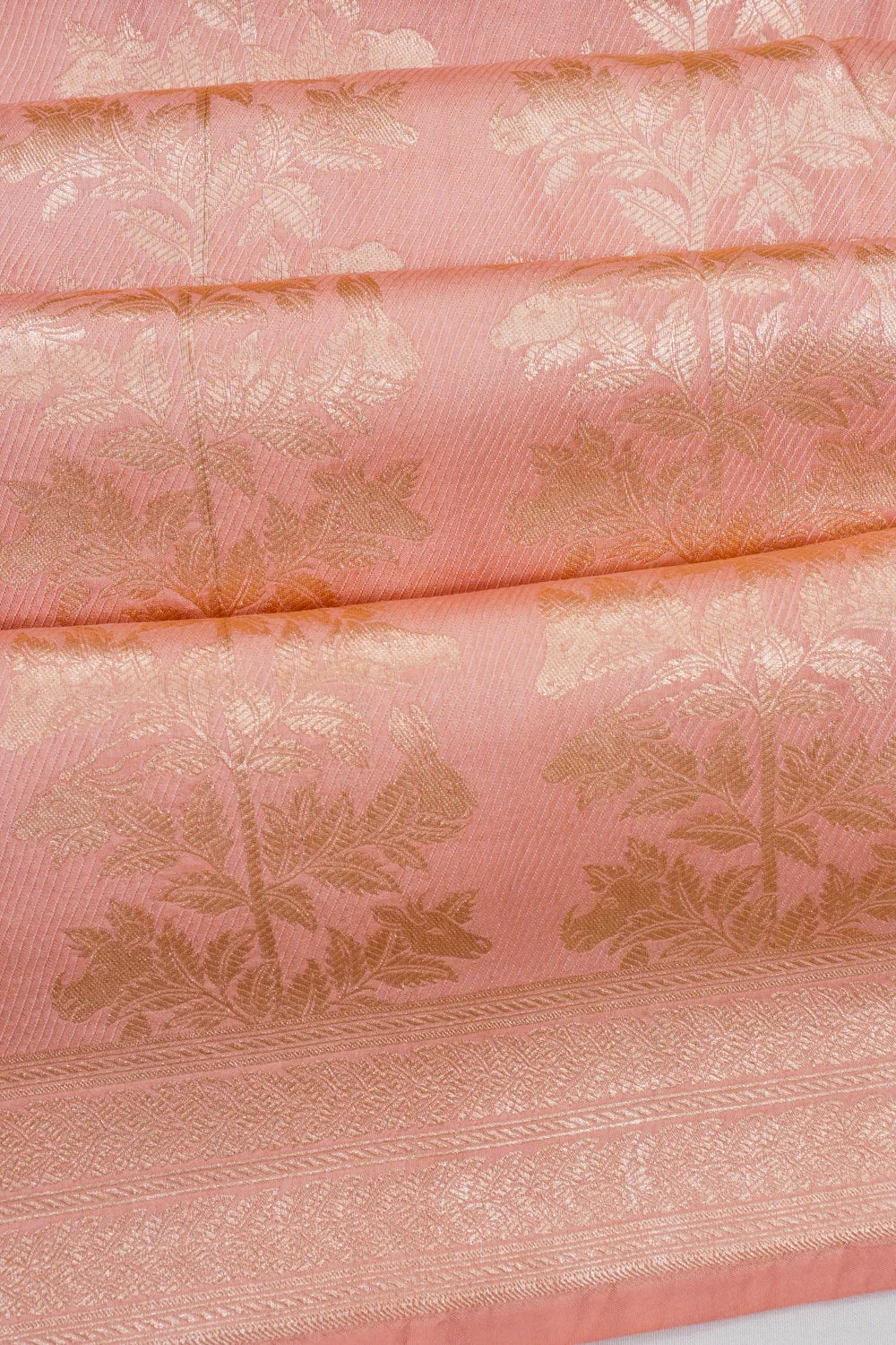 Vaanya Banaras Silk Brocade Peach Saree