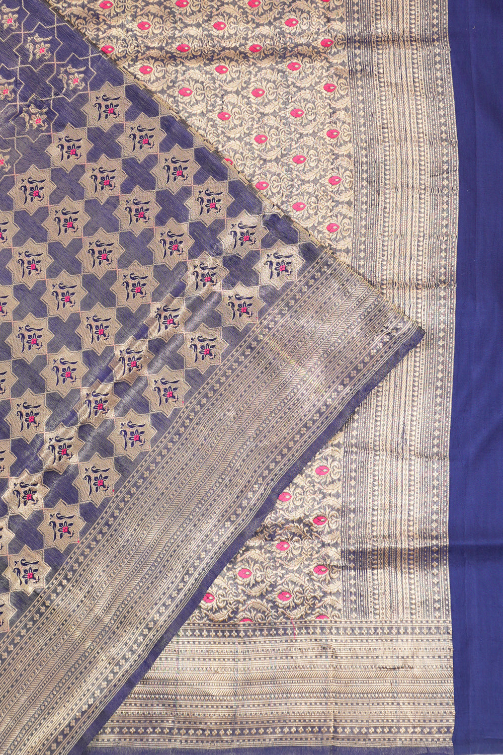 Vaanya Banaras Silk Brocade Blue Saree