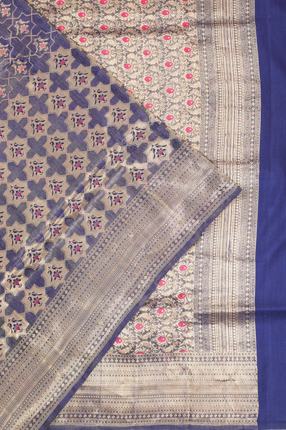 Vaanya Banaras Silk Brocade Blue Saree