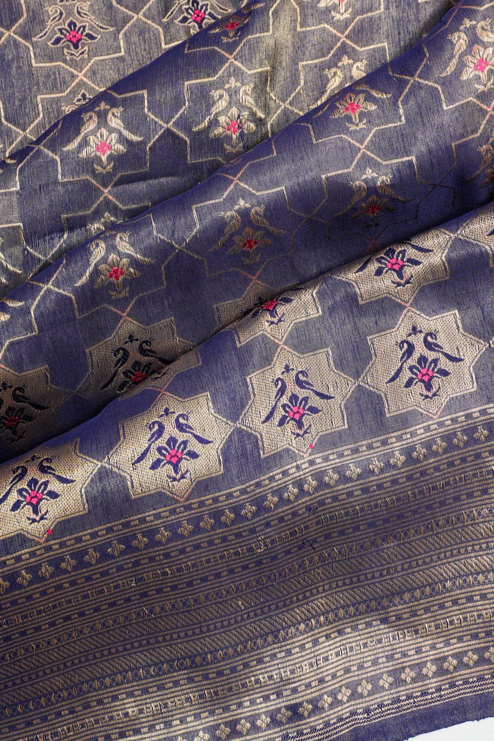 Vaanya Banaras Silk Brocade Blue Saree