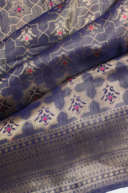 Vaanya Banaras Silk Brocade Blue Saree