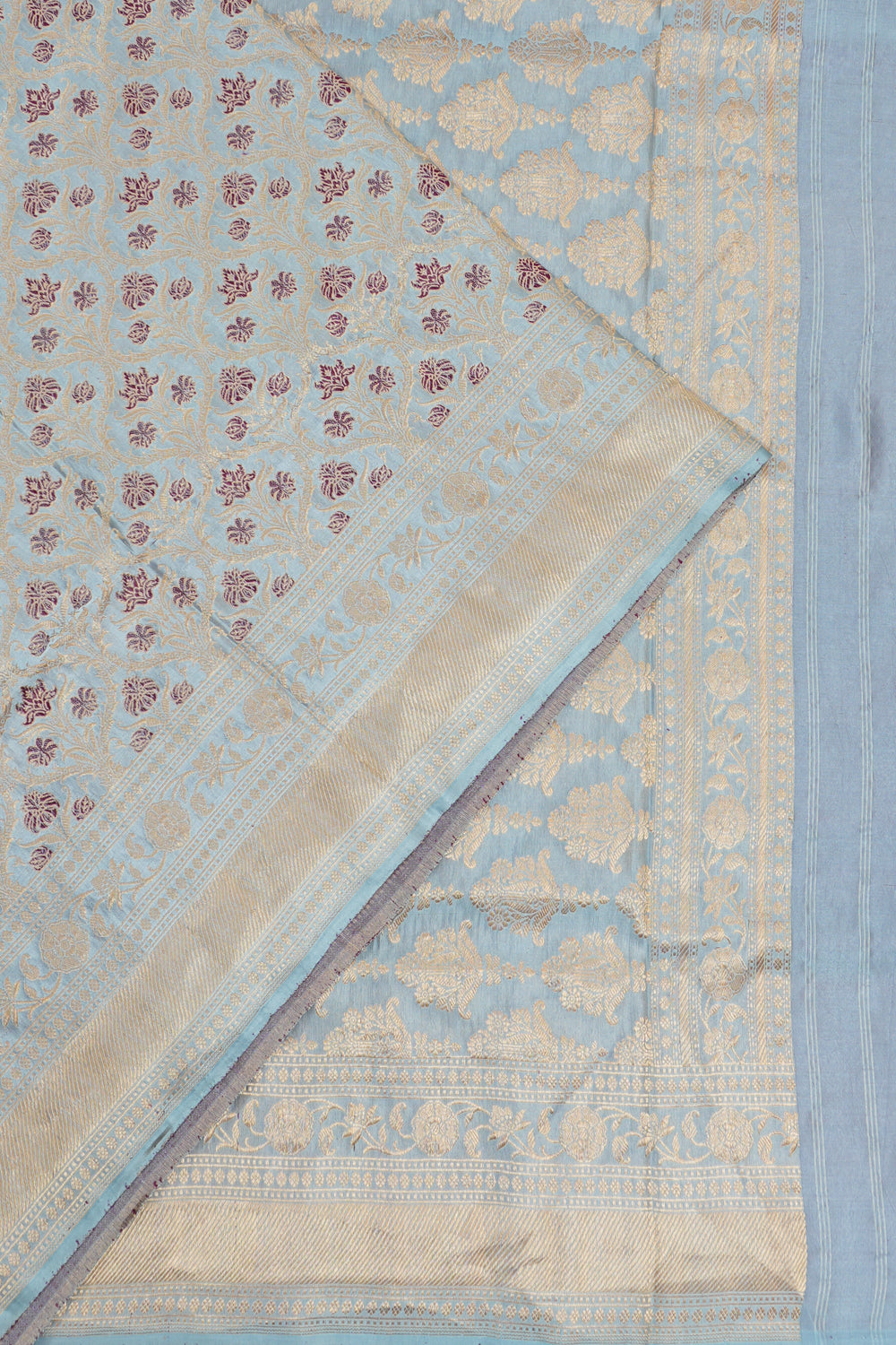 Vaanya Banaras Silk Brocade Pastel Blue Saree