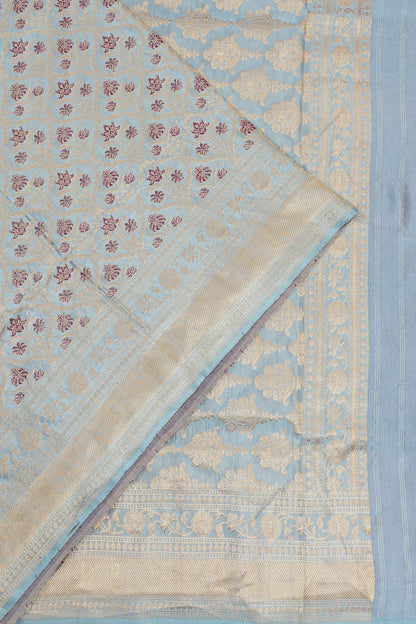 Vaanya Banaras Silk Brocade Pastel Blue Saree