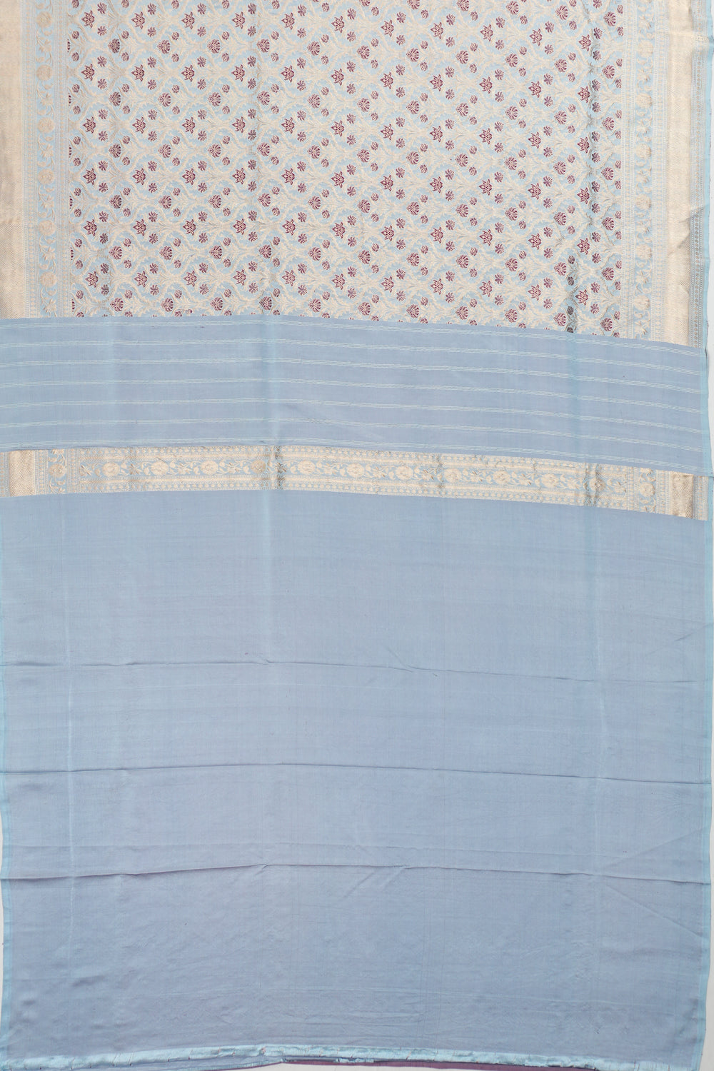 Vaanya Banaras Silk Brocade Pastel Blue Saree