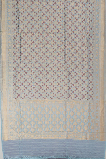 Vaanya Banaras Silk Brocade Pastel Blue Saree