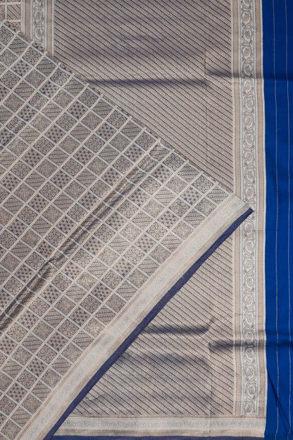 Vaanya Banaras Silk Brocade Silver Saree