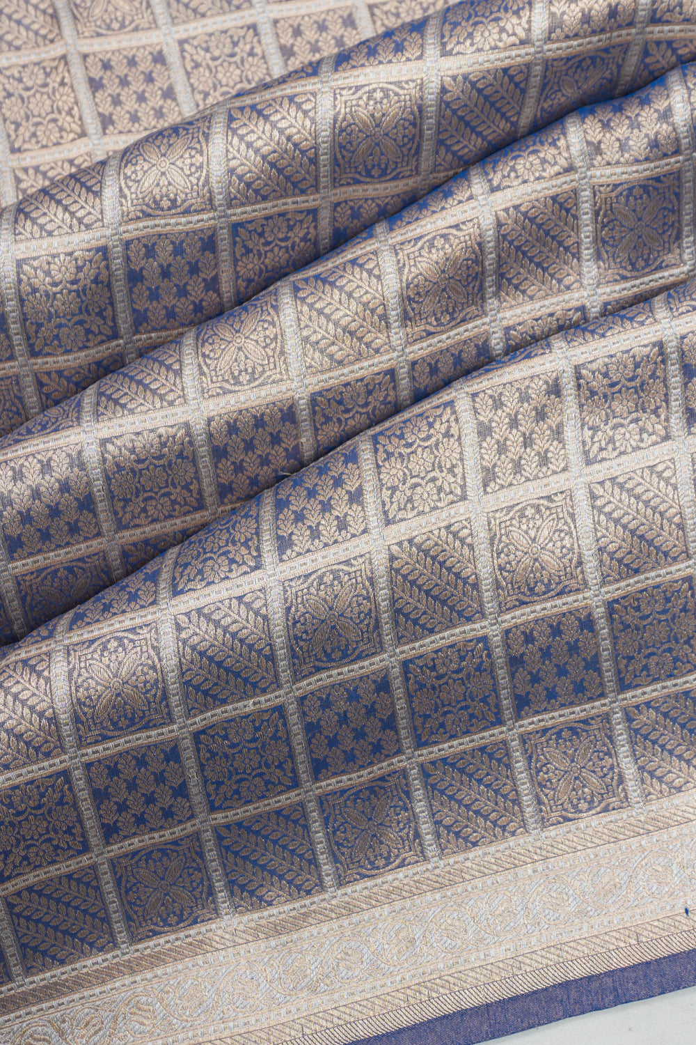 Vaanya Banaras Silk Brocade Silver Saree