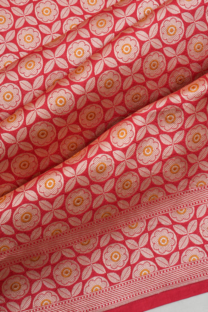 Vaanya Banaras Silk Brocade Red Saree