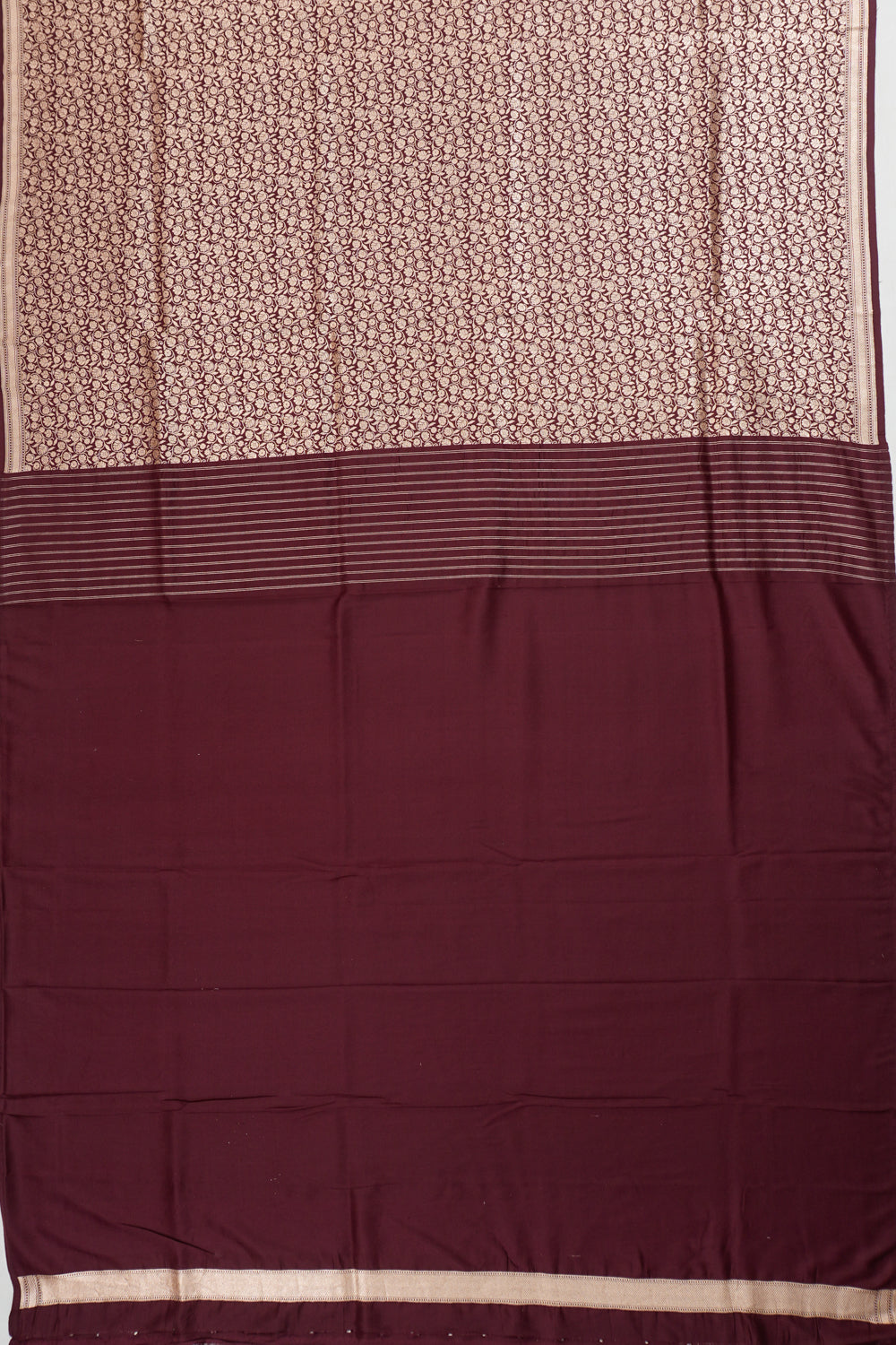 Vaanya Banaras Silk Brocade Maroon Saree