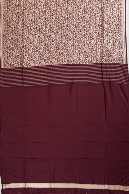 Vaanya Banaras Silk Brocade Maroon Saree